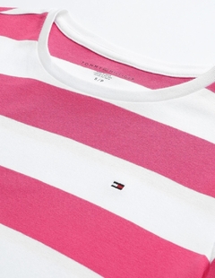 Camiseta Feminina Tommy Hilfiger Pink/White- TH4795- Tamanho P - Mimos de Orlando
