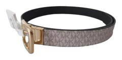 Cinto Michael Kors Reversível Marrom Logo/Vanilla Logo - Tamanho GG - comprar online