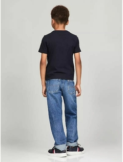 Camiseta Tommy Hilfiger Azul Marinho Logo- TH5243 - Tamanho 2 - 3 anos - Mimos de Orlando