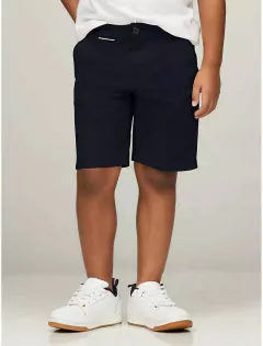 Bermuda Sarja Tommy Hilfiger Azul Marinho - TH9787 - Tamanho 12 anos - comprar online