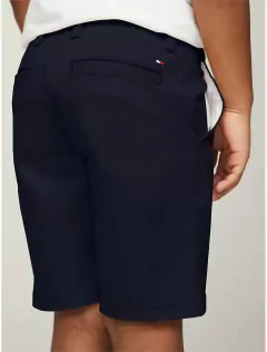 Bermuda Sarja Tommy Hilfiger Azul Marinho - TH9787 - Tamanho 12 anos - Mimos de Orlando
