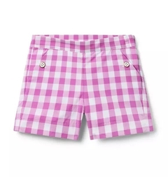 Short Popeline Gingham Lilás Janie and Jack - Tamanho 8 anos