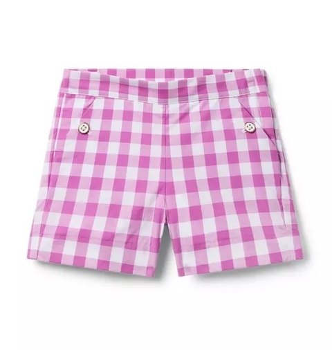 Short Popeline Gingham Lilás Janie and Jack - Tamanho 4 anos