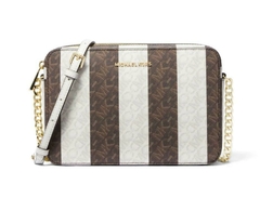 Bolsa Transversal Jet Set Logo Michael Kors - Brown Multi - comprar online