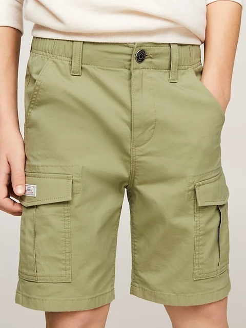 Bermuda Sarja Tommy Hilfiger Verde Oliva - TH087992 - Tamanho 12 anos - comprar online