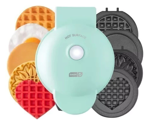 Mini sistema DASH Multimaker — Máquina de waffles com seis pratos removíveis