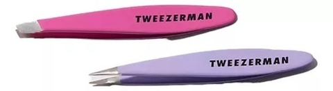 Pinça Tweezerman Mini Oval Slant And Point Combo De 2 Unidades