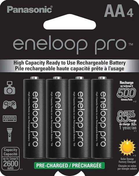 4 Pilhas Aa Recarregáveis Da Eneloop Pro 2600 Mah