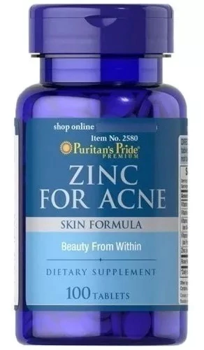 Zinco Para Acne Puritan's Pride 100 Tabletes - EXP 08/27