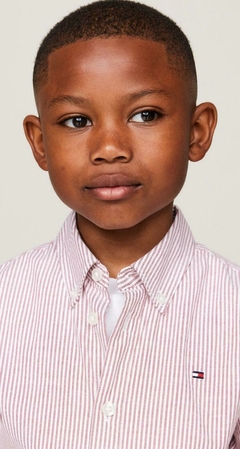Camisa Social Menino Tommy Hilfiger Rosa Claro - TH010 - Tamanho 4 - 5 anos - Mimos de Orlando