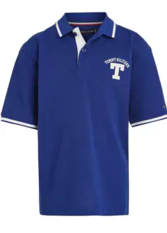 Camiseta Infantil Polo Tommy Hilfiger - Azul com Bordado- TH012- Tamanho 6 -7 anos