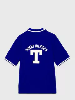 Camiseta Infantil Polo Tommy Hilfiger - Azul com Bordado- TH012- Tamanho 6 -7 anos - comprar online