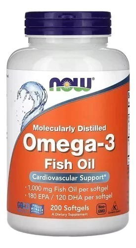 Ômega-3 Molecularmente Destilados Now Foods 200soft - Venc 07/28
