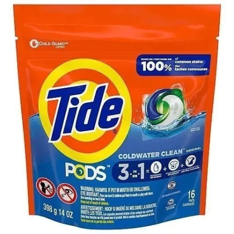 Sabão Tide Cápsula 3 Em 1 - 16 Pods 14Oz