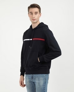 Moletom Fleece Tommy Masculino Azul Marinho Listra - TH013254 - Tamanho G - comprar online
