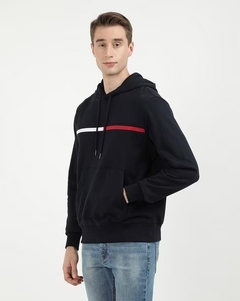 Moletom Fleece Tommy Masculino Azul Marinho Listra - TH013254 - Tamanho M - comprar online