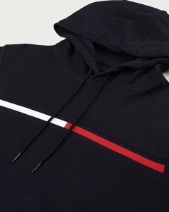 Moletom Fleece Tommy Masculino Azul Marinho Listra - TH013254 - Tamanho G - Mimos de Orlando