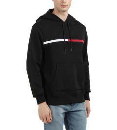 Moletom Fleece Tommy Masculino Preto Listra - TH00254 - Tamanho G - loja online