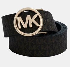 Cinto Michael Kors Reversível Preto Monograma/Marrom - Tamanho M