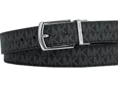 Cinto Michael Kors Reversível Preto Monograma/Marrom Monograma Tamanho P