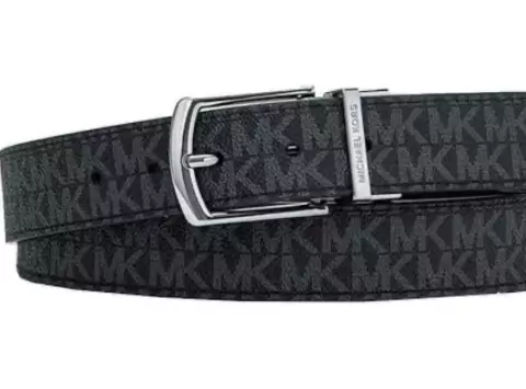 Cinto Michael Kors Reversível Preto Monograma/Marrom Monograma Tamanho P