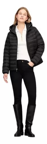 Jaqueta Feminina Tommy Hilfiger Puffer Preta - TH74502 - Tamanho P na internet