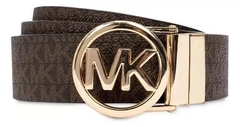 Cinto Michael Kors Reversível Marrom Escuro Monograma/Marrom - Tamanho P