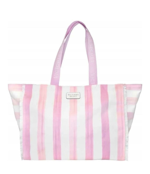 Bolsa de Praia Victoria's Secret Pink com Listras - comprar online