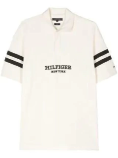 Camiseta Polo Tommy Hilfiger Branca com Bordado Marinho - TH1234 - Tamanho 8 - 10 anos na internet