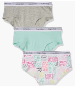 Kit 3 Calcinhas Hipster - Modern Cotton - Calvin Klein - Tamanho 7 - 8 anos