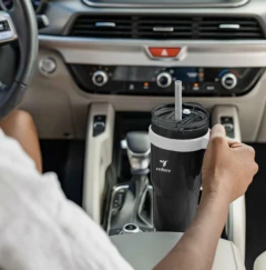 Copo Térmico De Aço Inoxidável Preto/Branco - Reduce - 680ml - loja online