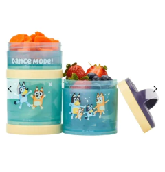 Kit 03 Potinhos com Tampa Infantil Bluey Azul - Mimos de Orlando