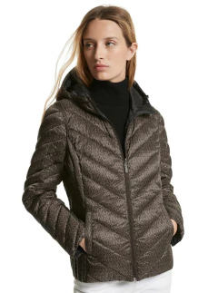 Jaqueta Reversível Nylon/Acolchoada Michael Kors Preta/Marrom Logo MK001 - Tamanho P - loja online