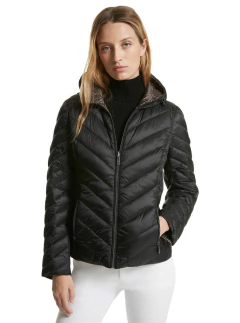 Jaqueta Reversível Nylon/Acolchoada Michael Kors Preta/Marrom Logo MK001 - Tamanho P na internet