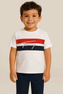 Camiseta Tommy Hilfiger Infantil Branca - TH571- Tamanho 6 anos - comprar online