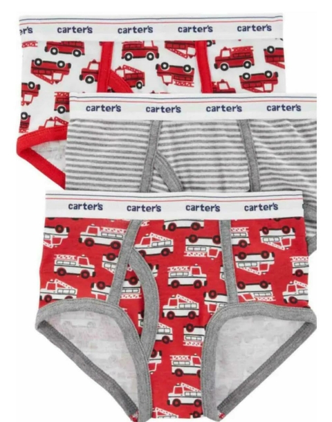 Kit 3 Cuecas Carters Bombeiro - Tamanho 8 anos - comprar online