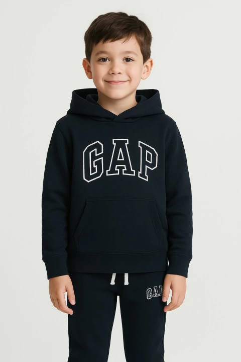 Conjunto Moletom Fleece Gap Azul Marinho/Logo Branco - GAP1609 - Tamanho 8 anos - comprar online