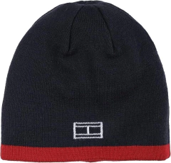 Imagem do Touca Reversivel Tommy Hilfiger Azul Marinho/Vermelho - Tamanho 5 - 7 anos