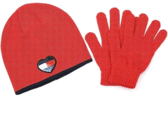 Touca e Luva Infantil Tommy Hilfiger Red - Tamanho 4 - 7 anos na internet