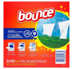 Lenço Amaciante Bounce Para Secadora De Roupas - 320 Lavagens