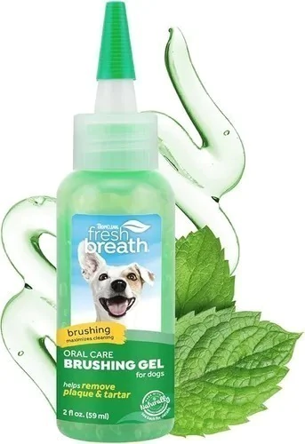 Tropiclean Fresh Breath Brushing Gel – Removedor de Tártaro 59ml | Higiene Bucal Completa para Seu Pet