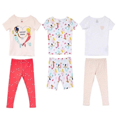 Pijama 6 peças Cotton Carter's Manga Curta "Mermaid Dreams" - Tamanho 8 anos - comprar online