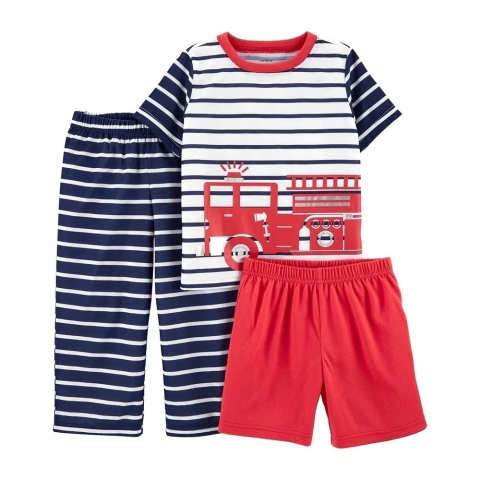 Pijama 3 peças Carters " Firetruck" - 2K479810 - Tamanho 5 anos