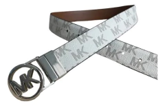 Cinto Michael Kors Reversível Vanilla Logo/ Marrom - Fivela prateada - Tamanho G - loja online