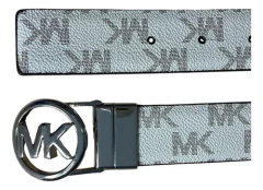 Imagem do Cinto Michael Kors Reversível Vanilla Logo/ Marrom - Fivela prateada - Tamanho G