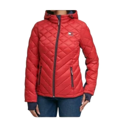 Jaqueta Feminina Tommy Hilfiger Puffer Vermelha/Azul Marinho - TH61 - Tamanho GGG - comprar online