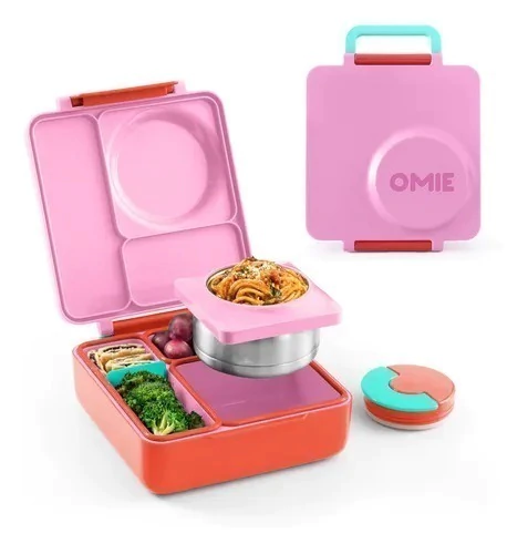 Lancheira Infantil Omiebox Rosa/Laranja - comprar online