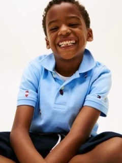 Camiseta Polo Infantil Tommy Hilfiger Azul Clarinho - TH300- Tamanho 4 - 5 anos na internet