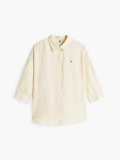 Camisa de Linho Feminina Tommy Hilfiger Creme- Tamanho PP - Mimos de Orlando