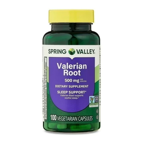 Cápsulas de raiz de valeriana Spring Valley - 500 mg - 100 unidades - EXP 06/2028